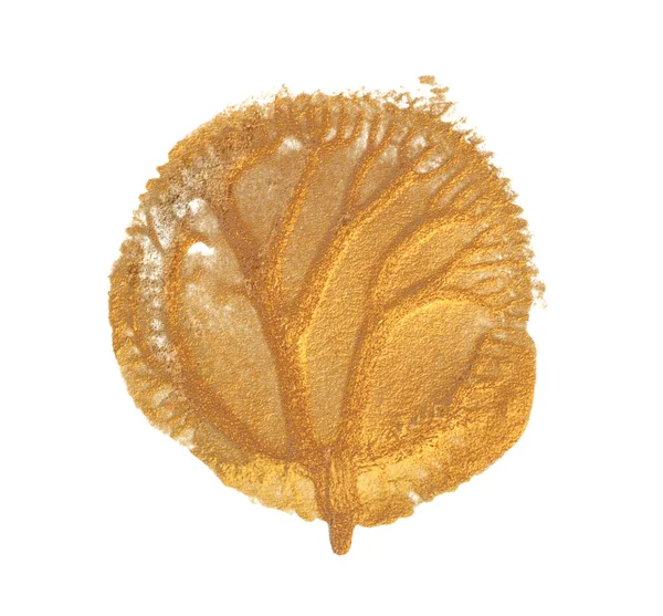 Złoty Brązowy Brokat Pędzelkowy Krąg Malarski Rozmaz Plamy Streszczenie Błyszczące — Zdjęcie stockowe