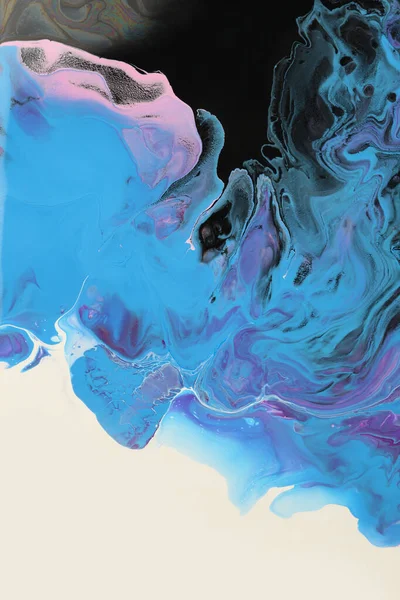 Art Abstract Flow Pour Acrylic Ink Watercolor Blue Color Wave — Stock Photo, Image