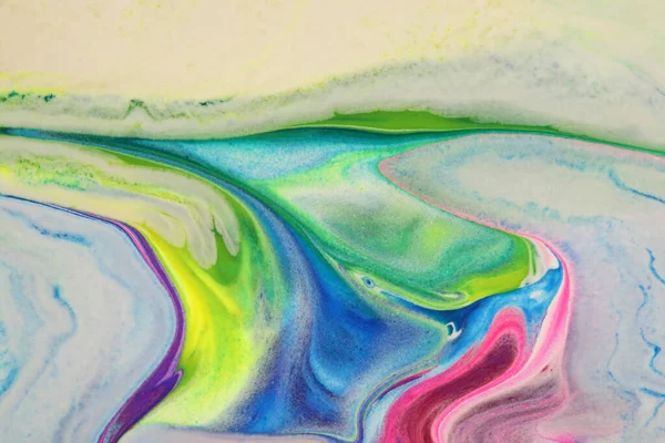 Art Abstrakt Flow Pour Acrylic Ink Akvarel Béžová Neonová Barva — Stock fotografie