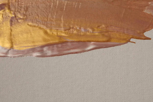 Obraz Olejny Akrylowy Plama Ścianie Płótna Streszczenie Złoto Brąz Beżowy — Zdjęcie stockowe