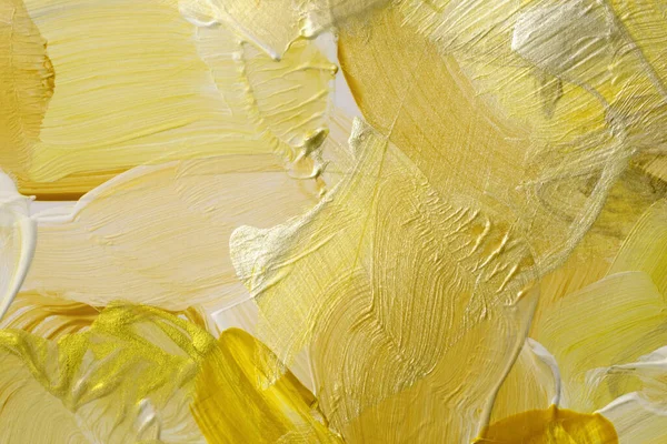 Texturovaný Olej Akrylové Skvrny Plátno Malování Stěn Abstraktní Žlutá Barva — Stock fotografie