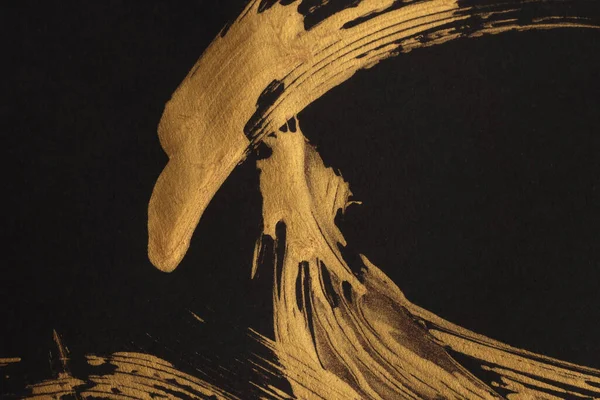 Художня Олія Акриловий Мазок Малювання Полотна Абстрактна Текстура Золотий Бронзовий — стокове фото