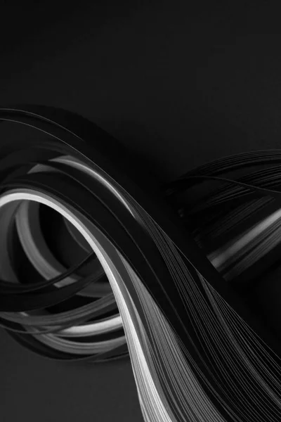 黒と白のストリップ波紙 アブストラクトテクスチャ光と影背景 — ストック写真