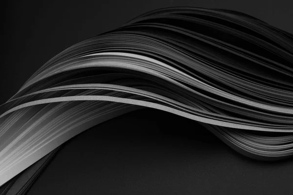 Papel Ondulado Blanco Negro Textura Abstracta Luz Sombra Fondo — Foto de Stock