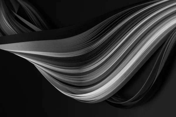 Papel Ondulado Blanco Negro Textura Abstracta Luz Sombra Fondo — Foto de Stock