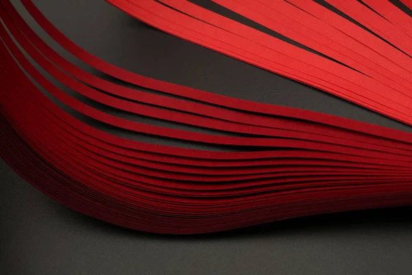Piros Színű Csíkos Papír Absztrakt Textúra Fény Árnyék Háttér — Stock Fotó