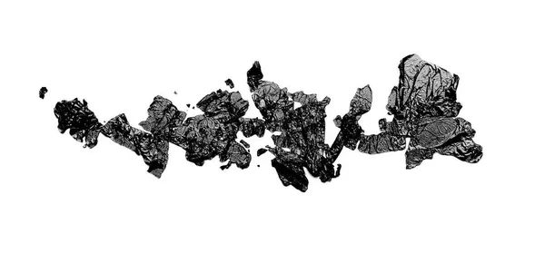 Абстрактний Рваний Шматок Чорної Фольги Папір Білому Тлі — стокове фото