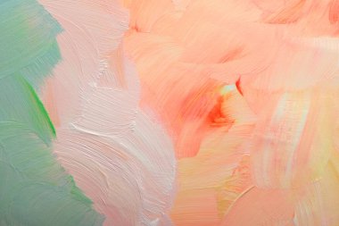 Sanat yağı ve akrilik leke bezi duvar boyası. Soyut doku pastel renk lekesi fırça darbesi dokusu arkaplanı.