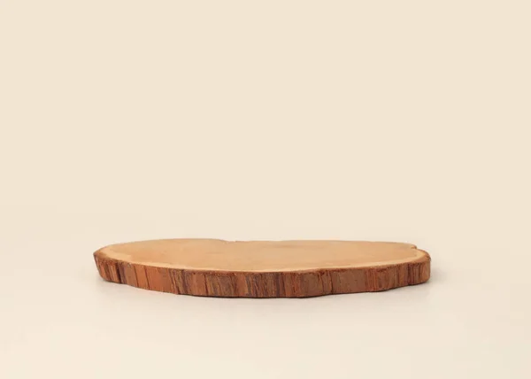 Wooden Eco Rustic Pine Tree Wood Circle Disc Platform Podium — Stock Photo, Image
