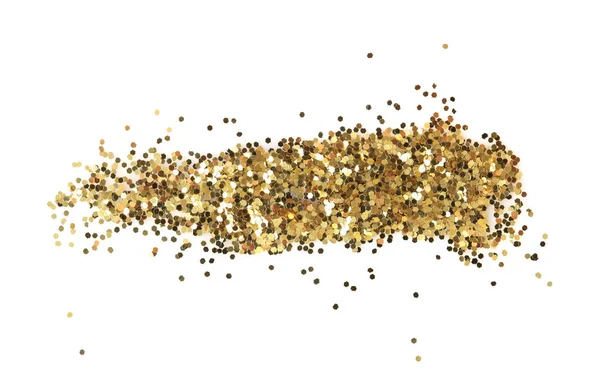 Gold Glow Confetti Dot Element White Background — Stock Photo, Image