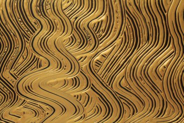 Soyut altın parıltısı renginde akrilik duvar resmi. Tuval vintage grunge sıva dokusu yatay arkaplan.