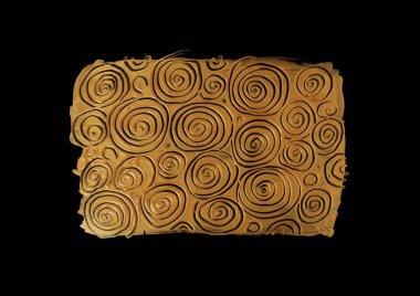 Soyut altın, bronz ve siyah renkli akrilik duvar resmi. Tuval vintage grunge sıva dokusu dikey arkaplan.