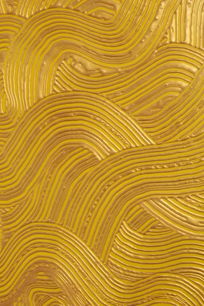 Abstraktes Gold Glitzert Farbe Acryl Welle Wandmalerei Canvas Vintage Grunge — Stockfoto