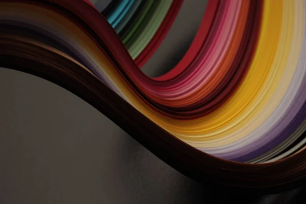 Concentrazione Morbida Selettiva Carta Ondulata Strisce Colore Astratto Sfondo Texture — Foto Stock