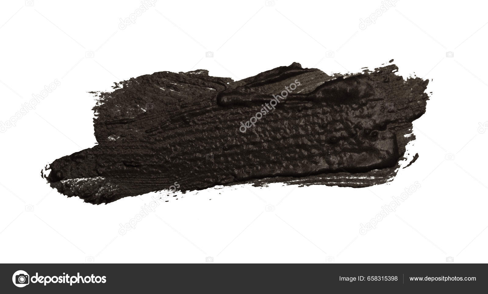 Black Ink Color Smear Brush Stroke Stain Line Blot White Stock ...