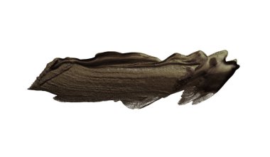 Beyaz arka planda siyah mürekkep renginde fırça darbesi lekesi. Soyut Boya yardım dokusu.