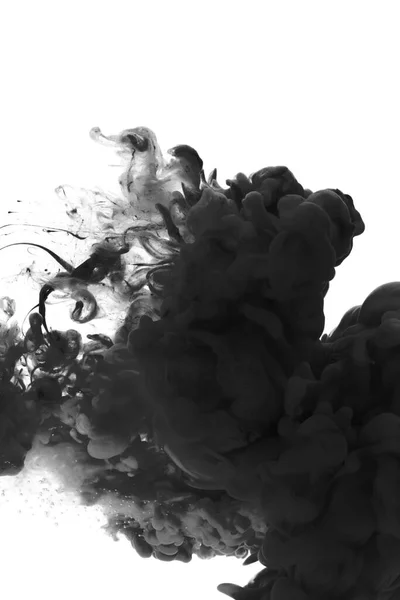 Fond Abstrait Noir Blanc Vague Fumée Encre Taches Couleurs Dans — Photo