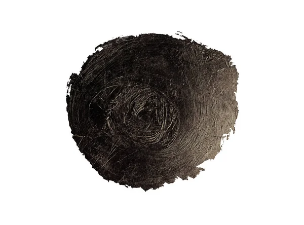 Black Bronze Glitter Color Circle Smear Painting Blot Dot White — Stock Photo, Image