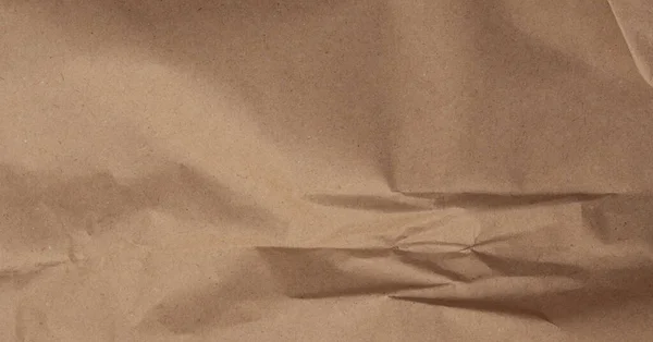 Beige Braun Zerknüllte Verpackung Altes Bastelpapier Leere Textur Kopierraum Horizontal — Stockfoto