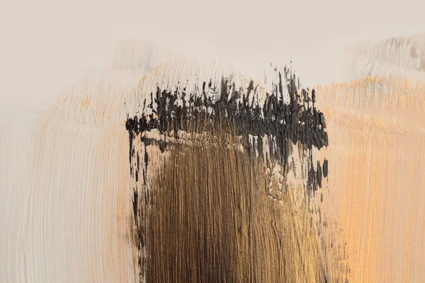 Óleo Acrílico Mancha Mancha Parede Pintura Textura Abstrata Ouro Bege — Fotografia de Stock