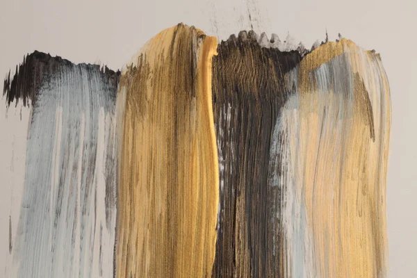 Óleo Acrílico Mancha Mancha Parede Pintura Textura Abstrata Ouro Bege — Fotografia de Stock