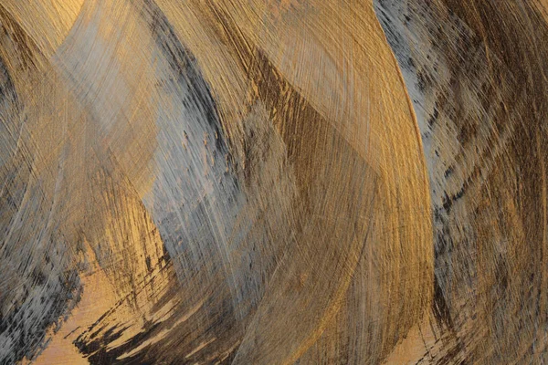 Óleo Acrílico Mancha Mancha Parede Pintura Textura Abstrata Ouro Bronze — Fotografia de Stock
