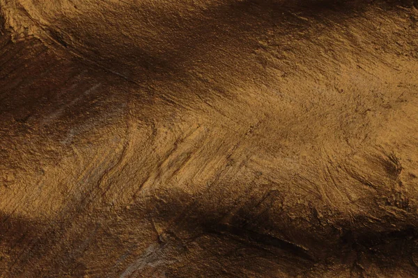 Grunge Rustiek Goud Brons Penseelstreek Schilderen Vlek Smeren Muur Textuur — Stockfoto