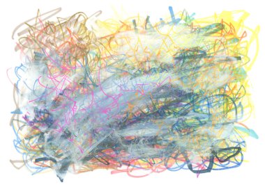 El çizimi karalama çizimi, kaos çizimi deseni. Kalem, kalem, pastel doku mürekkep sanatı soyut arkaplan