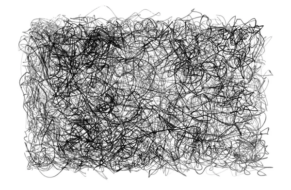 手描きのスクロールスケッチラインカオス落書きパターン ペンペンシルクレヨンテクスチャマーカーテクスチャアート抽象的な背景 — ストック写真