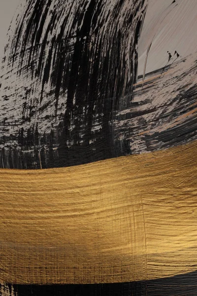 Yağlı Akrilik Lekeli Mürekkep Lekeli Duvar Boyası Soyut Doku Altın — Stok fotoğraf