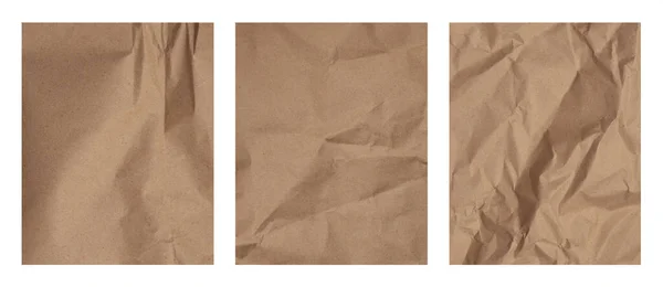 Scrapbook Beżowy Zgnieciony Pakiet Stary Papier Rzemieślniczy Puste Tekstury Skopiować — Zdjęcie stockowe