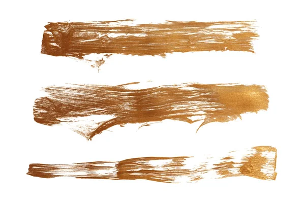 Grunge Gold Ink Color Smear Brush Stroke Stain Line Blot — Stock Photo, Image