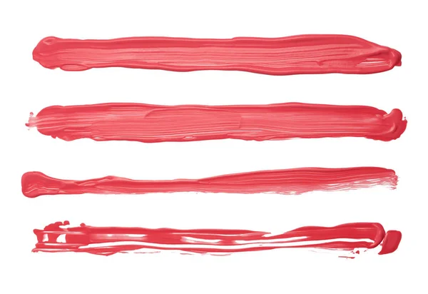 粉红粉红墨色涂刷笔迹线白底污迹 — 图库照片