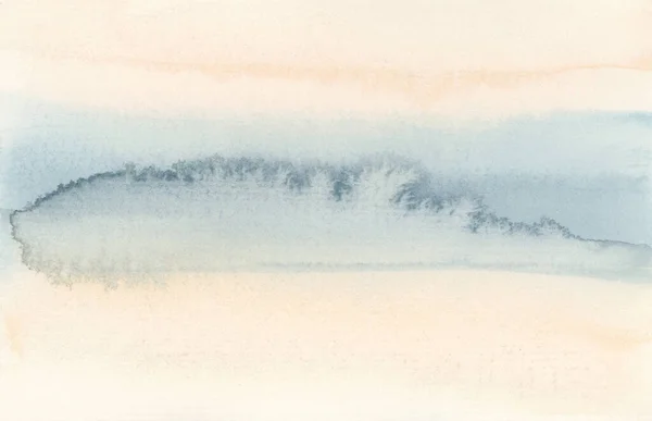 油墨水色和丙烯酸烟流污迹在湿纸纹理背景上 米色和蓝色 — 图库照片