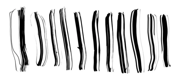 Art Ink Black Fırça Darbesi Boya Mürekkebi Çizgi Lekesi Beyaz — Stok fotoğraf