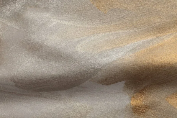 Grano Bagnato Acquerello Carta Texture Blot Pittura Parete Astratto Oro — Foto Stock