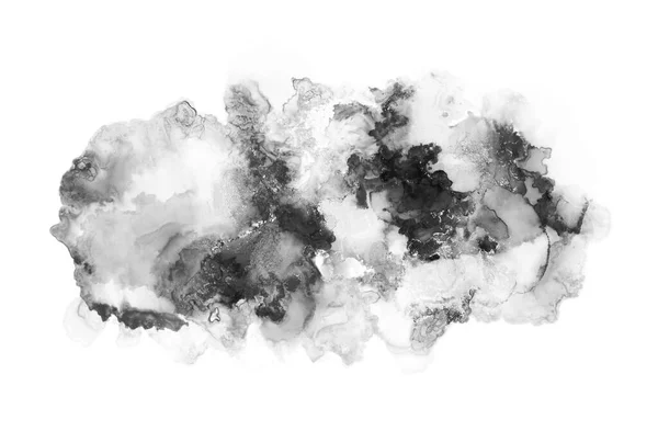Kunst Abstrakte Tusche Aquarell Rauch Fließen Malerei Schandfleck Schwarze Farbe — Stockfoto