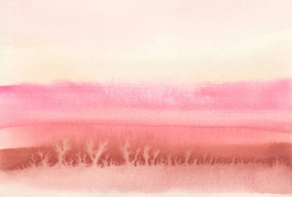水墨で手描きの煙の流れ汚れがぬれた紙の質感の背景にしみます ベージュ ピンクの色を過ぎ — ストック写真