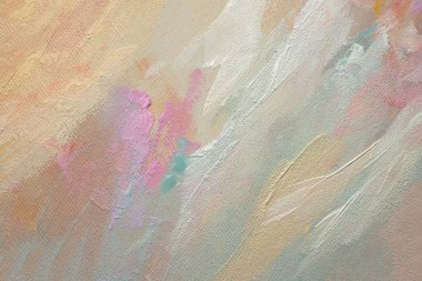 Sanat yağı ve akrilik leke bezi resmi. Soyut bej nötr renk lekesi fırça darbesi dokusu arkaplanı.