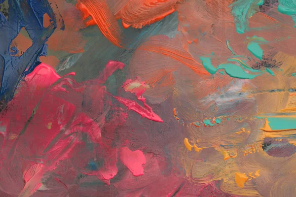 アートオイルとアクリルスミアブロックキャンバス絵画 抽象色染色筆の質感背景 — ストック写真