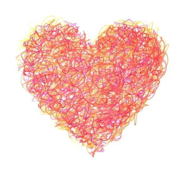 Χειροποίητο Σκίτσο Γραμμής Καρδιών Στυλό Μολύβι Μαρκαδόρος Υφή Μαρκαδόρος Τέχνη — Φωτογραφία Αρχείου