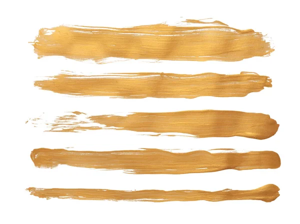 Grunge Gold Tinta Color Mancha Cepillo Trazo Mancha Línea Blot —  Fotos de Stock