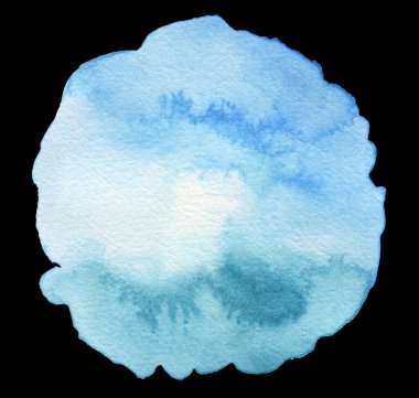 Mürekkep, suluboya, daire şeklinde, bulut lekesi, siyaha boyanmış. Islak renkli kağıt dokusu arkaplanı.