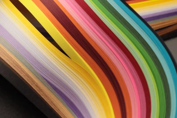Renkli Gökkuşağı Şeridi Eğri Çizgi Kağıdı Soyut Doku Arkaplanı — Stok fotoğraf