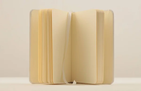 Open Book Notepad Album Beige Neutral Background — Stock Photo, Image