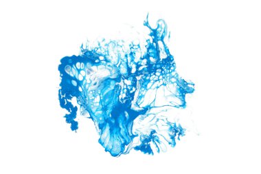 Sanat soyut akışı akrilik, mürekkep ve suluboya mermer resim döker. Mavi ve beyaz renk dalga dokusu arkaplanı bulanıklaştırır.