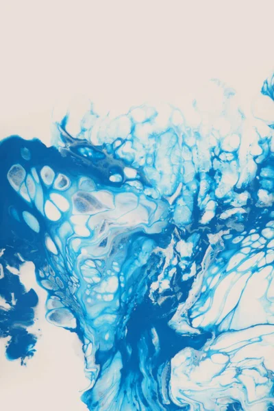 Art Abstract Stroom Giet Acryl Inkt Aquarel Marmer Schilderen Blauwe — Stockfoto