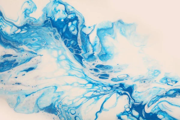 Art Abstract Stroom Giet Acryl Inkt Aquarel Marmer Schilderen Blauwe — Stockfoto