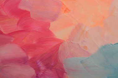 Sanat yağı ve akrilik leke bezi duvar boyası. Soyut doku pastel pembe renk lekesi fırça darbesi dokusu arka planı.