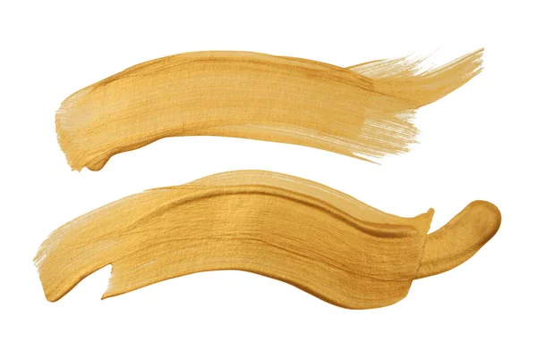 Gold Bronze Glittering Color Smear Brushstroke Stain Line Wave Blot — Stock Photo, Image